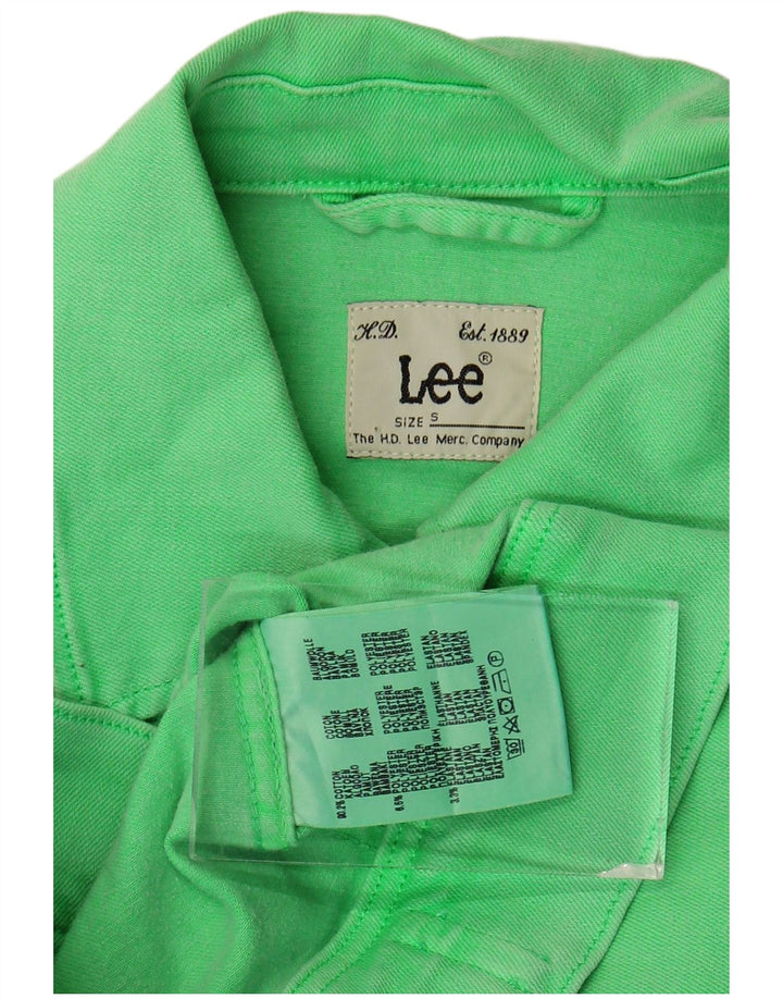 Lee Womens Crop Denim Gilet UK 10 Small Green Cotton