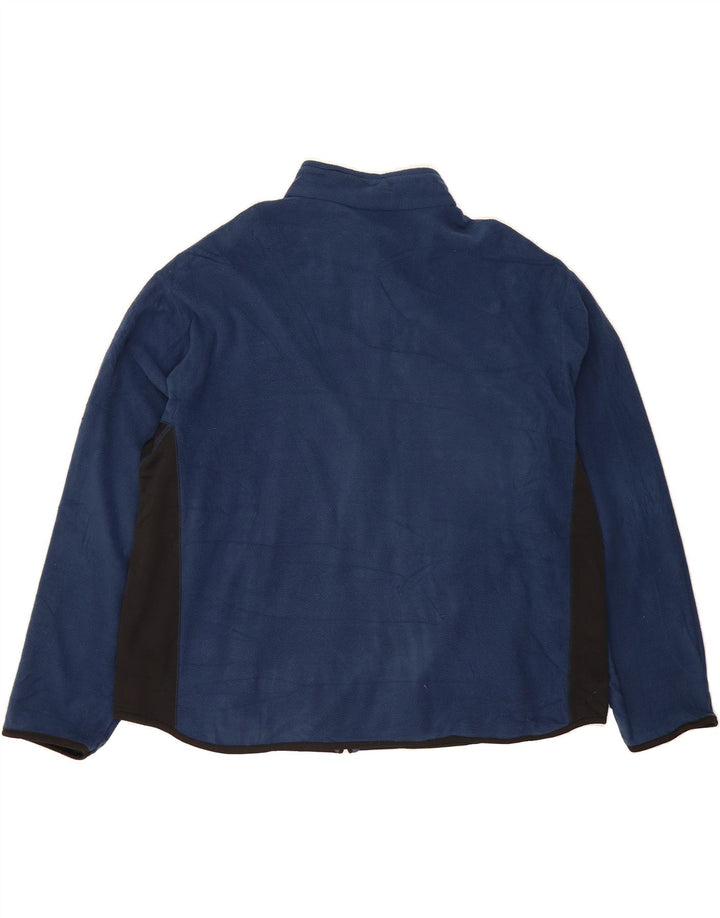 STARTER Mens Fleece Jacket UK 50/52 2XL Navy Blue Colourblock Polyester Vintage Starter and Second-Hand Starter from Messina Hembry 