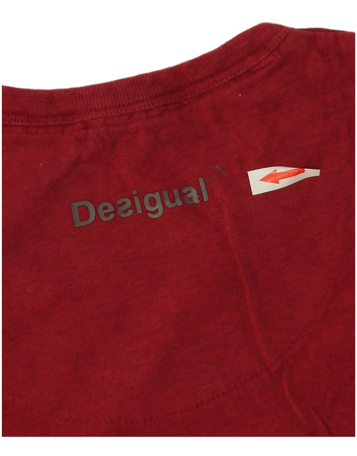 Ανδρικό γραφικό T-Shirt Desigual Top Μικρό κόκκινο βαμβακερό