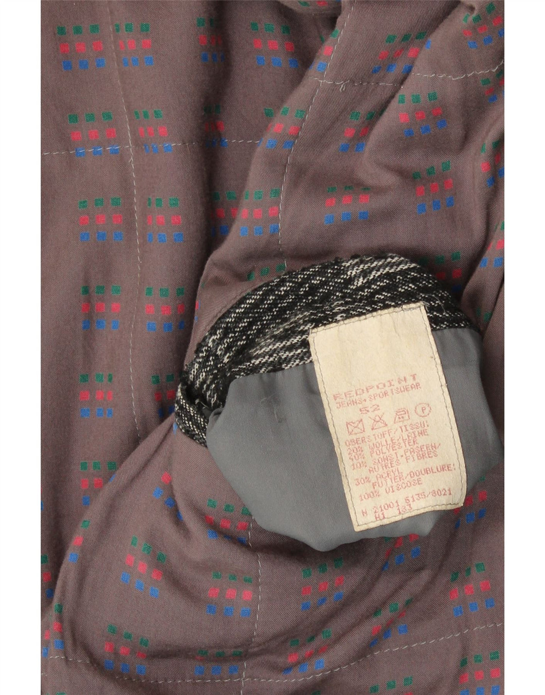 Ανδρικό μπουφάν VINTAGE Bomber IT 52 XL Grey Check Wool