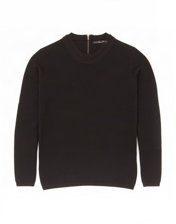 Zara Γυναικείο πουλόβερ με λαιμόκοψη UK 12 Medium Μαύρο