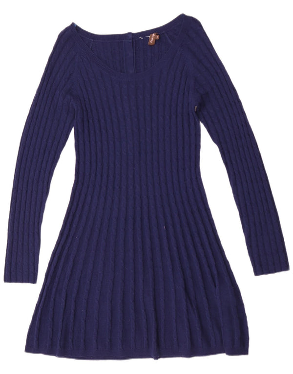 Phase Eight Γυναικείο μακρυμάνικο φόρεμα UK 12 Medium Navy Blue Wool