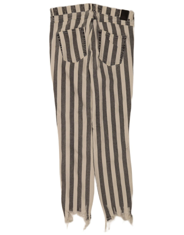 Zara Γυναικεία Trafaluc Skinny Jeans EU 42 Large W32 L28 Off White ριγέ