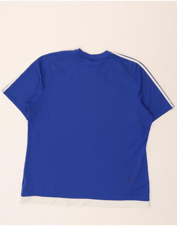 Ανδρικό T-Shirt Climalite Adidas Top XL Blue Colorblock Polyester