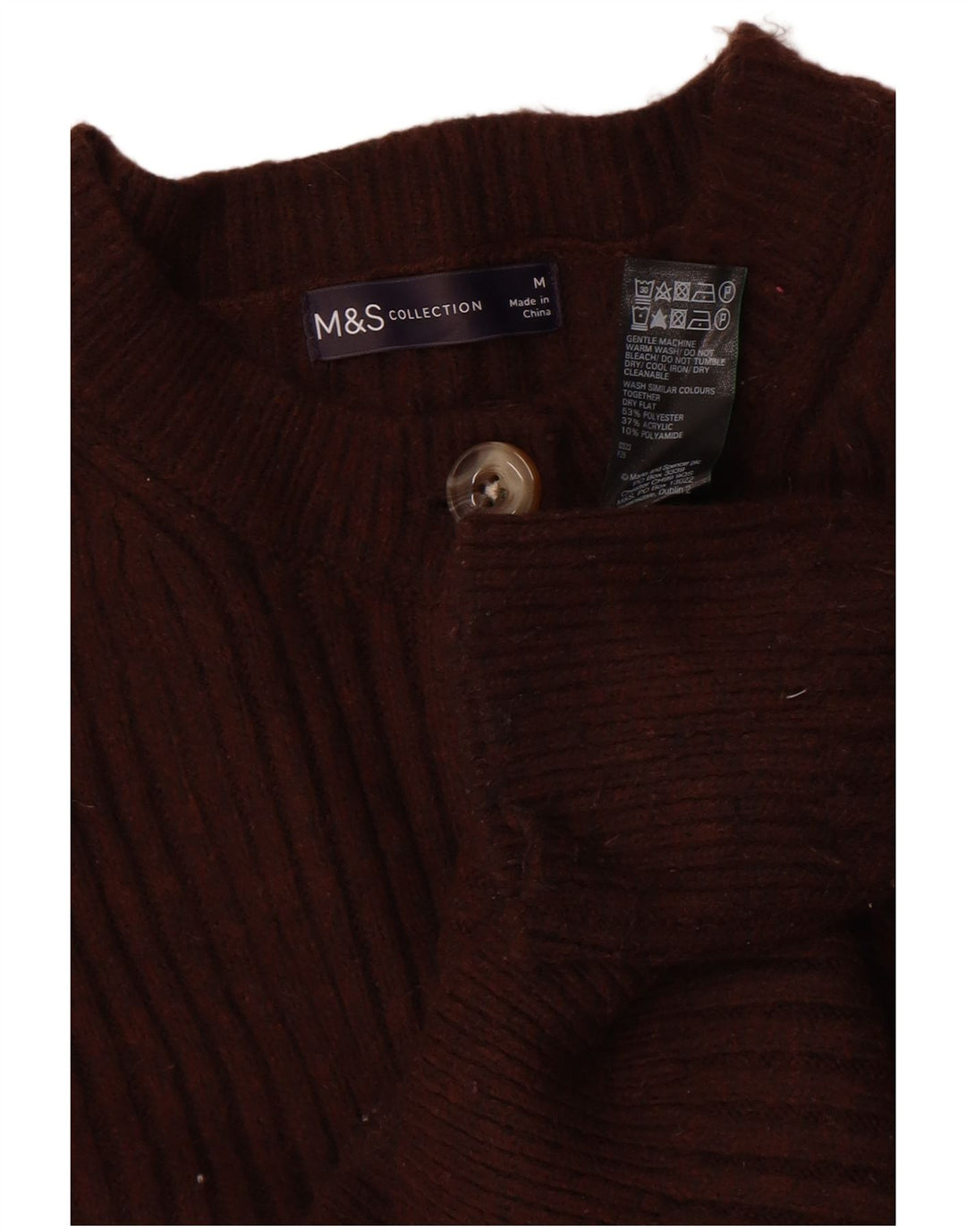 Marks & Spencer Γυναικεία Ζακέτα πουλόβερ UK 14 Μεσαίου καφέ Πολυεστέρας