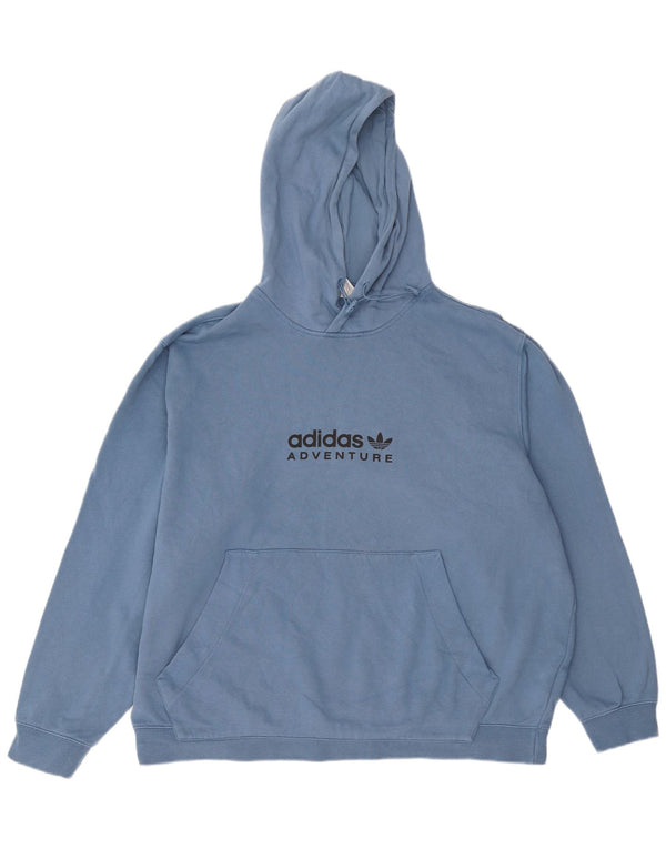 ADIDAS Ανδρικό Adventure Graphic Hoodie Jumper 2XL Μπλε βαμβακερό