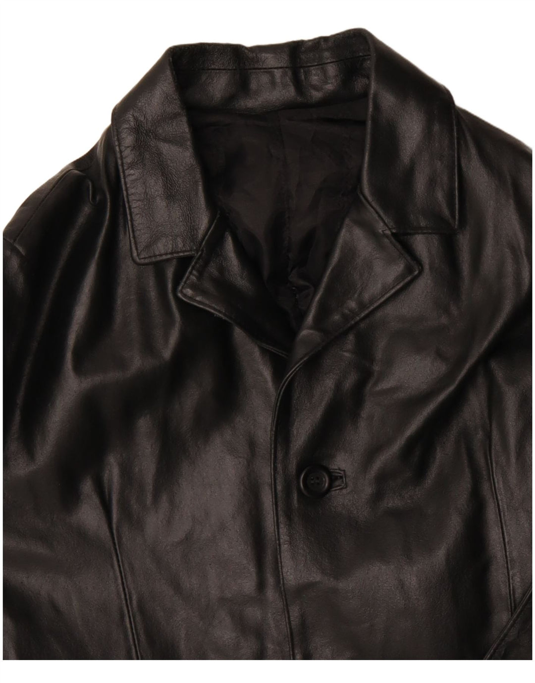 VINTAGE Ανδρικό Δερμάτινο Παλτό UK 36 Small Black Leather