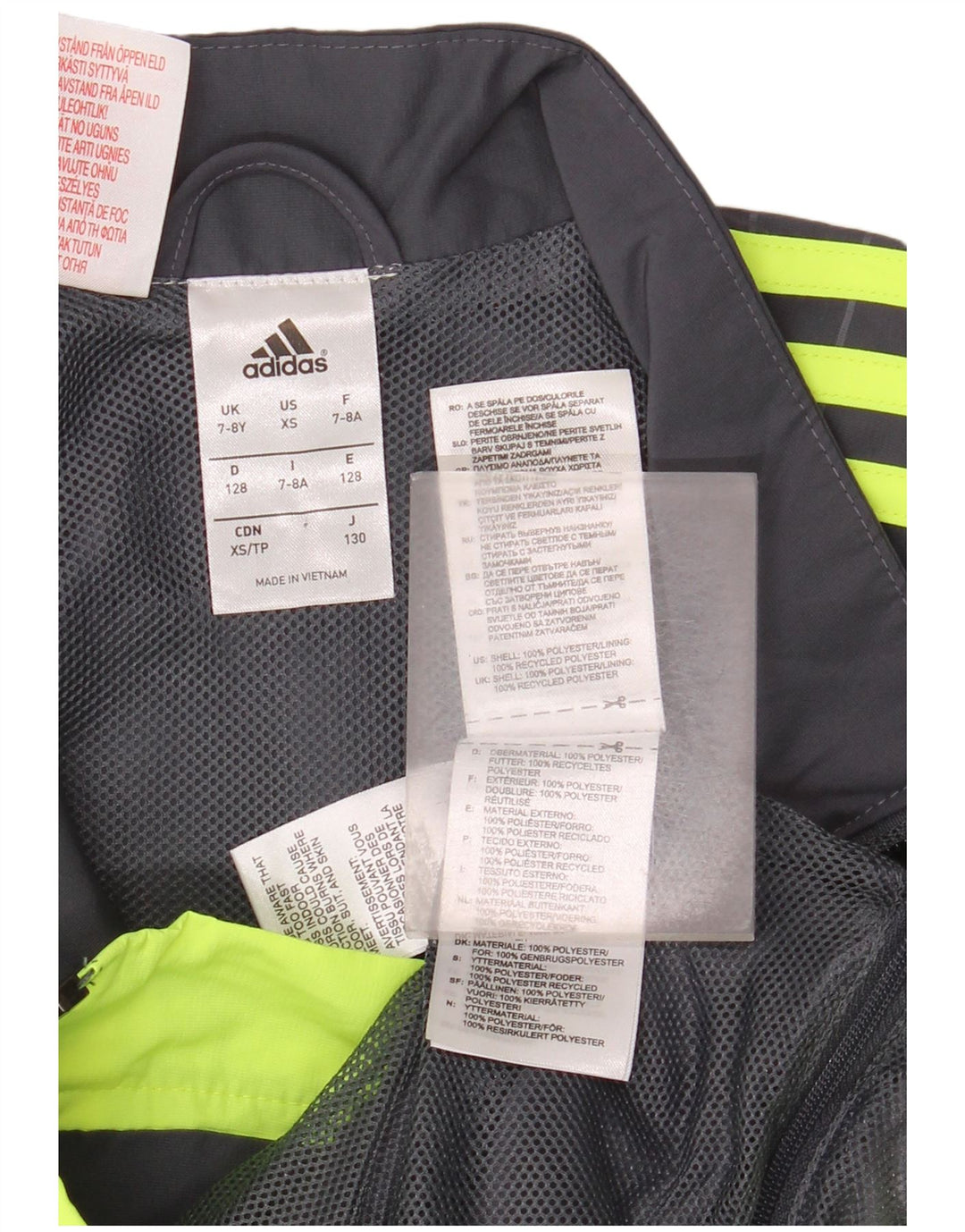 Adidas Boys Graphic αθλητική φόρμα Top Jacket 7-8 Years Grey Colourblock