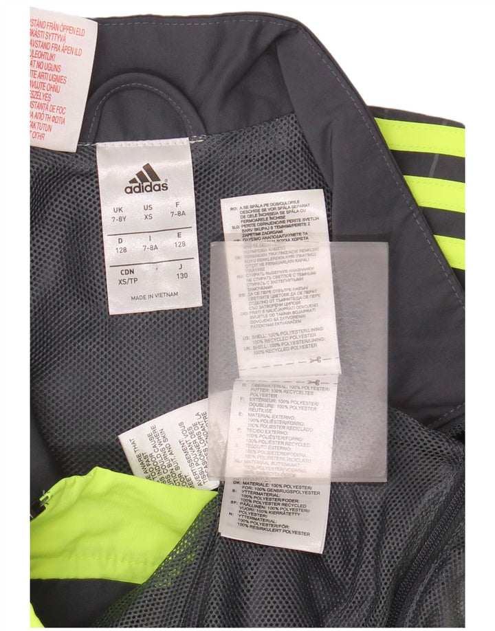 Adidas Boys Graphic αθλητική φόρμα Top Jacket 7-8 Years Grey Colourblock