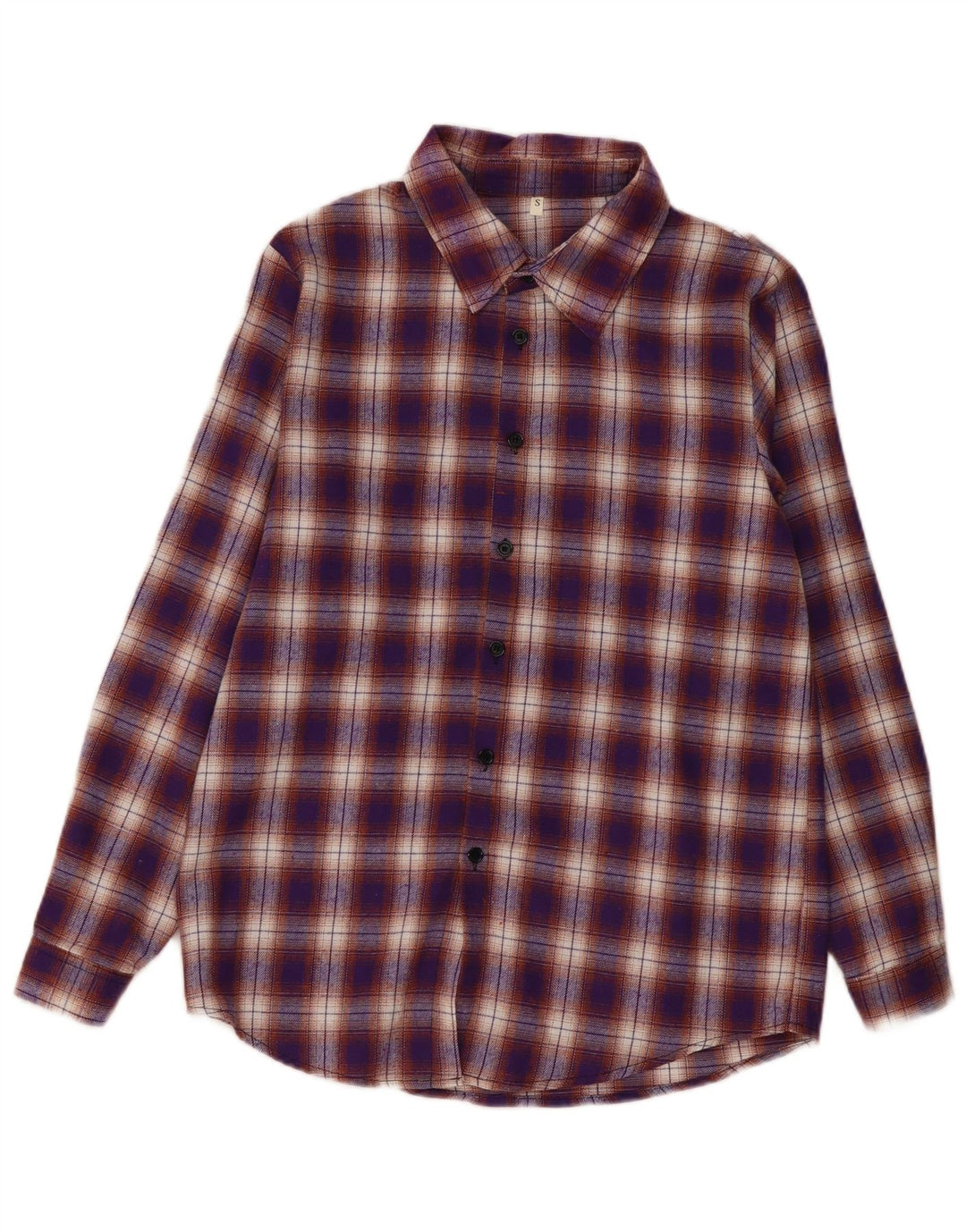 Ανδρικό φανελένιο πουκάμισο Shein Small Purple Check Polyester