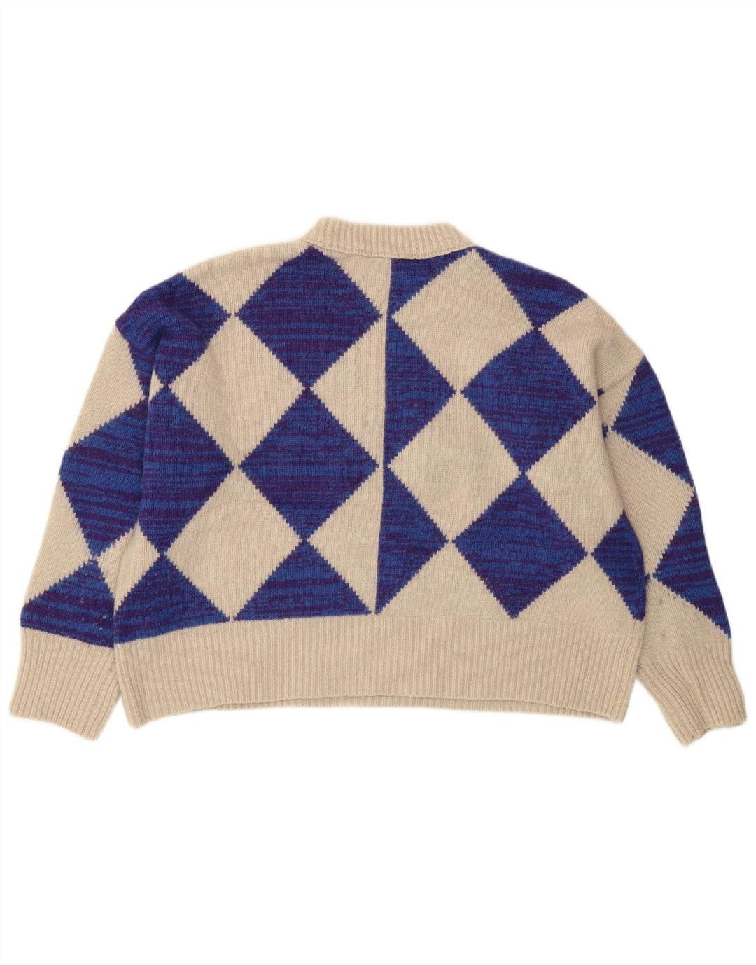 Γυναικείο Whistle Crop Crop Neck Jumper πουλόβερ UK 10 Small Beige Wool