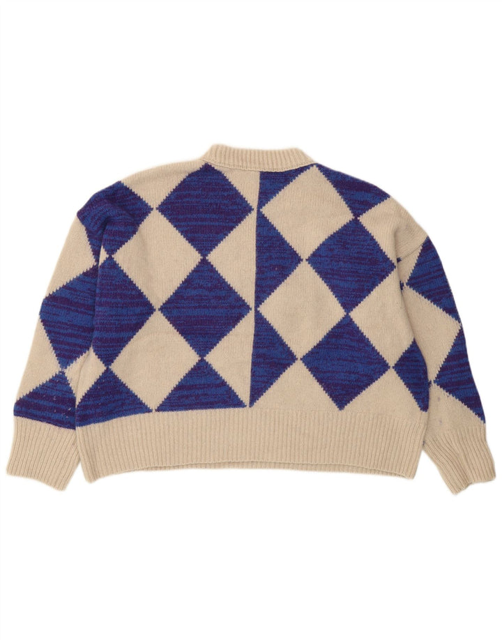 Γυναικείο Whistle Crop Crop Neck Jumper πουλόβερ UK 10 Small Beige Wool