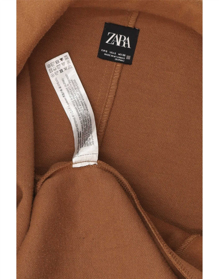 Zara Γυναικείο Open Oversized Πανωφόρι UK 10 Small Brown Polyester
