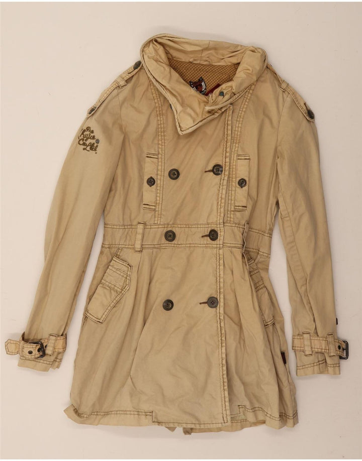 KHUJO Γυναικεία Trench Coat UK 14 Medium Beige Βαμβακερό