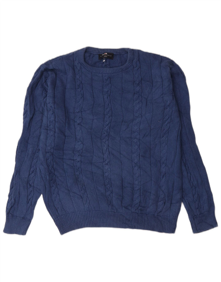 Marks & Spencer Ανδρικό μπλε πουλόβερ με λαιμόκοψη Harbor Crew Small Navy Blue