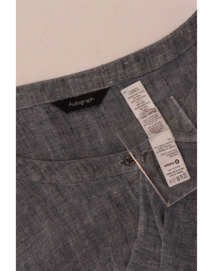 Marks & Spencer Γυναικείο Φόρεμα Autograph Shift UK 22 3XL Μπλε Λινό