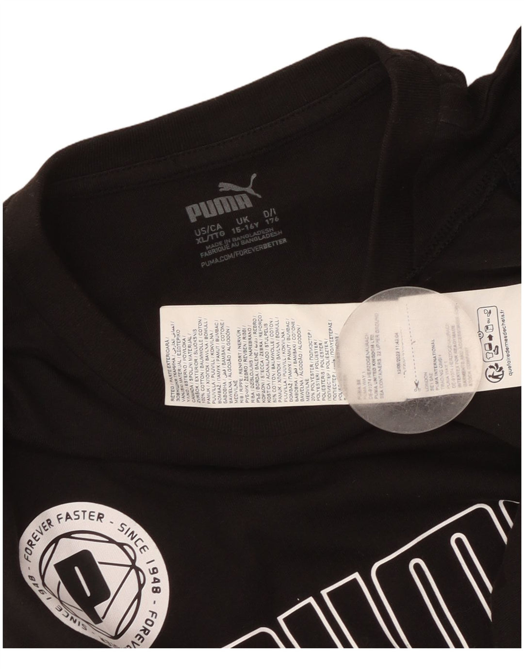 Puma Boys Graphic Vest Top 15-16 Years Μαύρο Βαμβακερό