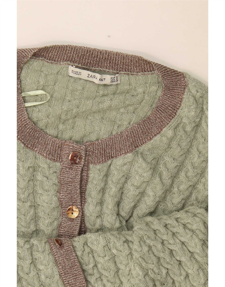 Zara Γυναικείο πουλόβερ UK 12 Medium Green Colourblock