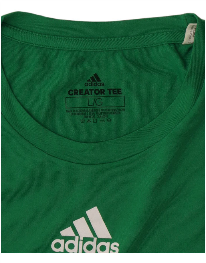 Γυναικείο T-Shirt Climalite ADIDAS Top UK 16 Large Green Polyester