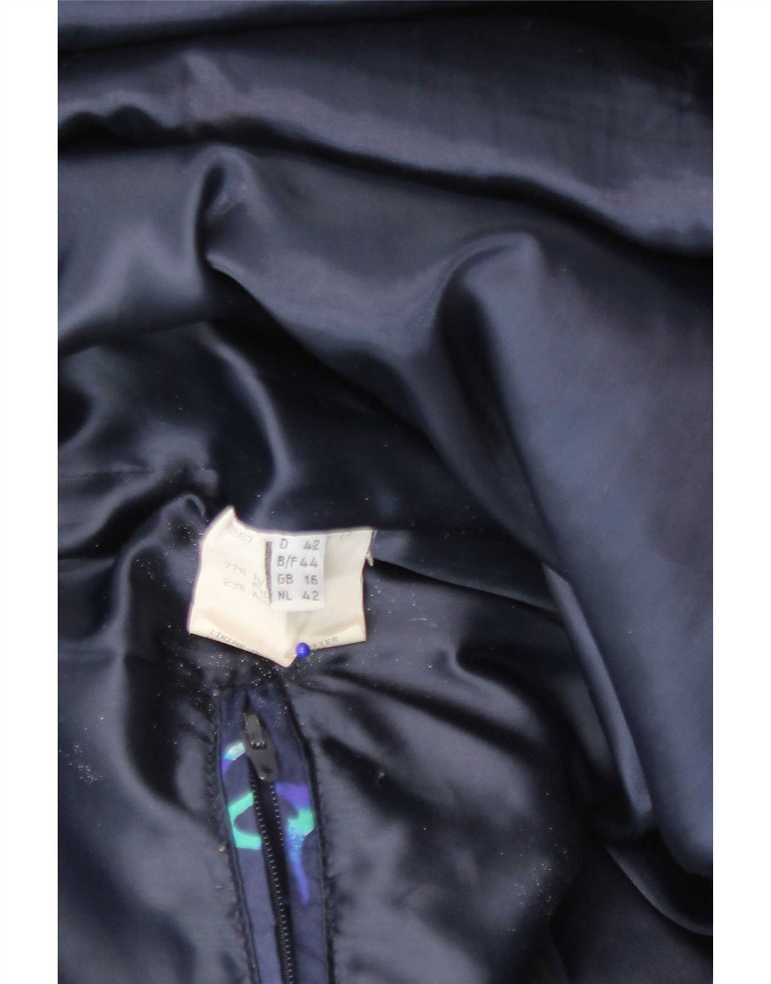 FUCHS & SCHMITT Γυναικείο μπουφάν με κουκούλα UK 16 Large Navy Blue Geometric