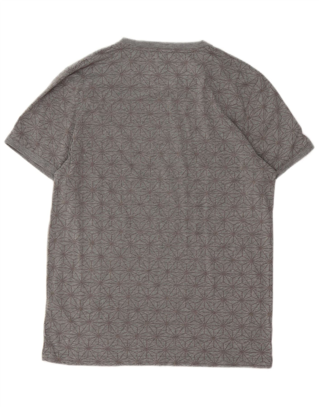 Ανδρικό T-Shirt γραφικό Ted Baker, κορυφαίο μέγεθος 3, μεσαίο γκρι γεωμετρικό βαμβάκι