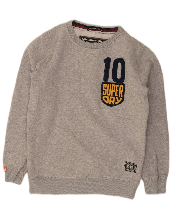 Ανδρικό γραφικό φούτερ Superdry, βαμβακερό μικρό γκρι