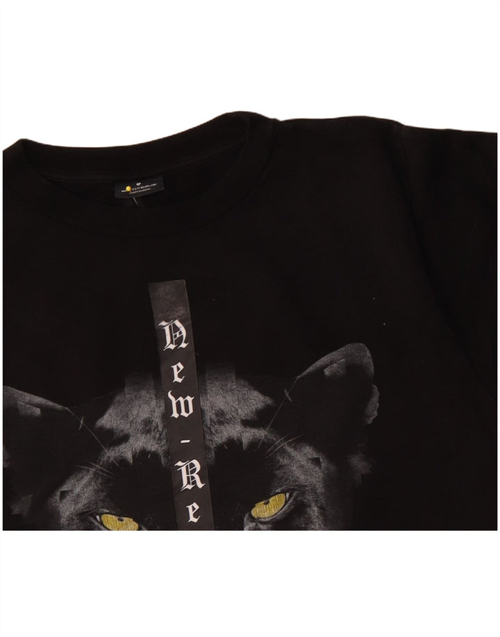 Ανδρικό γραφικό φούτερ Marcelo Burlon Jumper Μικρό μαύρο βαμβακερό