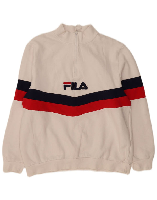 Fila Γυναικείο Φούτερ με φερμουάρ με λαιμόκοψη Jumper UK 18 XL Λευκό Colourblock
