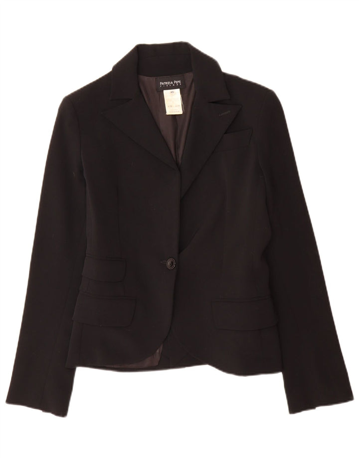 Patrizia Pepe Γυναικείο Μπουφάν Blazer 1 Κουμπί IT 40 Small Black Wool