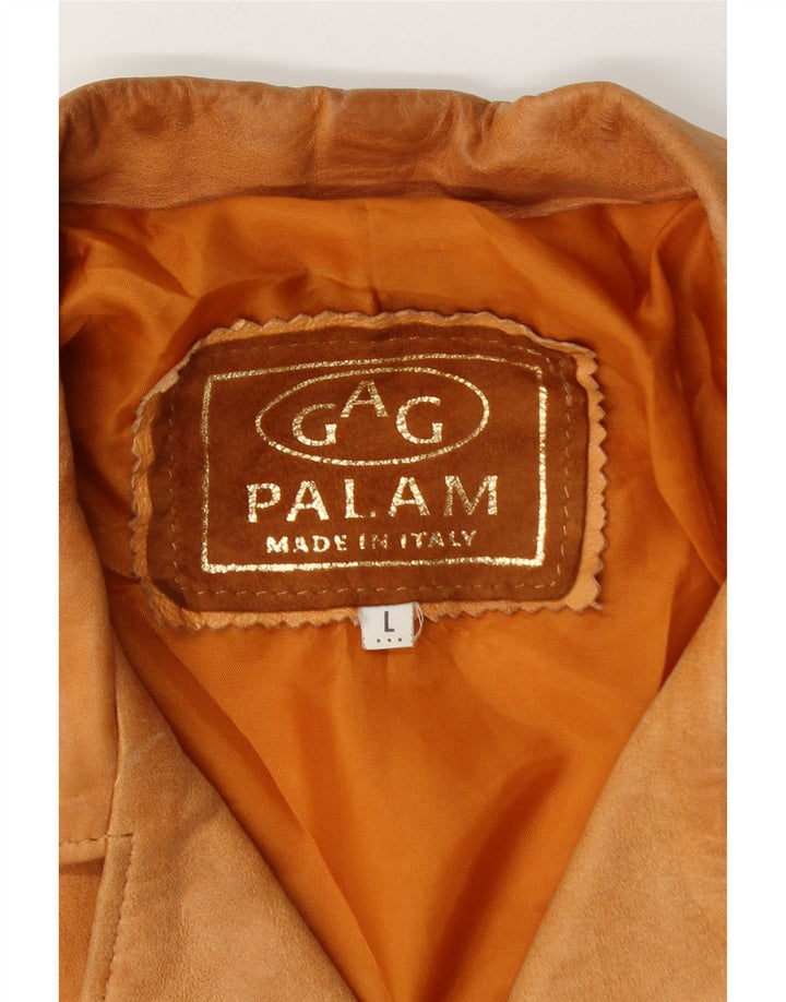 Vintage Γυναικείο Δερμάτινο Μπουφάν UK 16 Large Beige