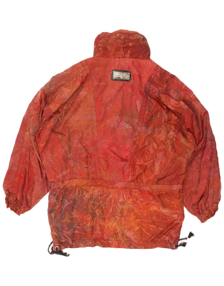 Vintage Γυναικείο Abstract Pattern Loose Fit Anorak Jacket UK 44 2XL Red