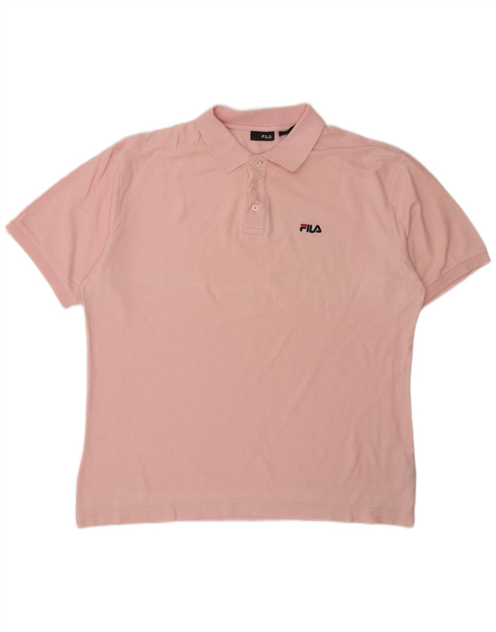 FILA Mens Polo Shirt XL Pink Cotton