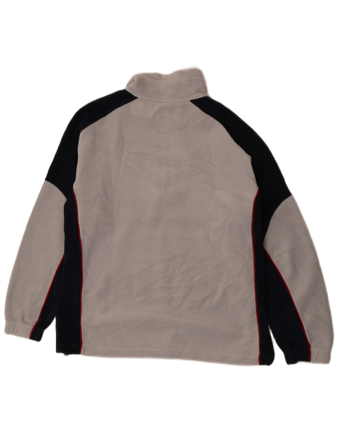 Vintage ανδρικό φερμουάρ Fleece Jumper XL Grey Colourblock Πολυεστέρας