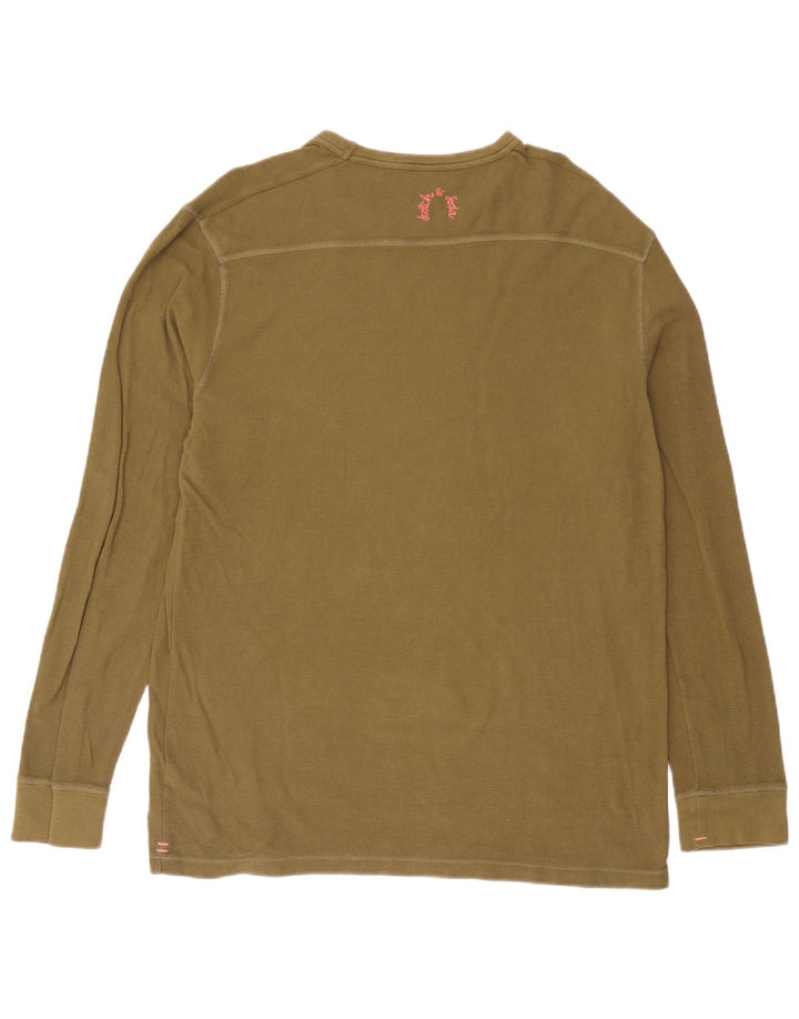 Μακρυμάνικο ανδρικό μπλουζάκι Scotch & Soda, μεγάλο χακί βαμβακερό