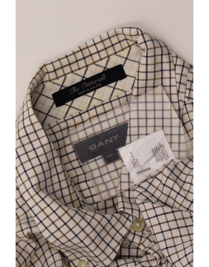 Ανδρικό πουκάμισο Gant Regular Fit 2XL White Check Cotton