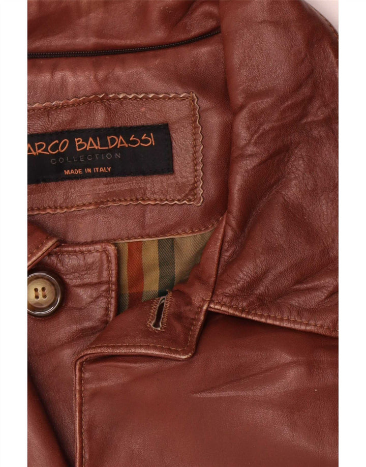 Marco Baldassari Ανδρικό Δερμάτινο Παλτό UK 42 XL Καφέ