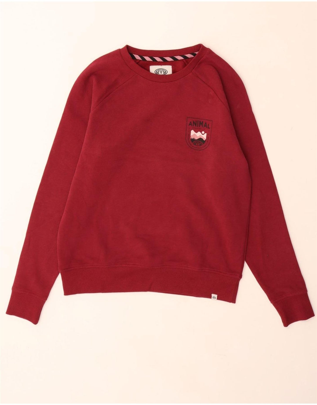 ANIMAL Γυναικεία γραφικά υπερμεγέθη φούτερ Jumper UK 10 Small Burgundy
