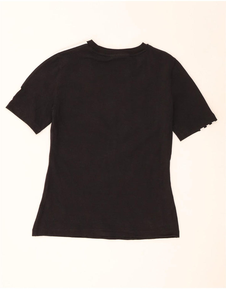 Adidas Γυναικείο T-Shirt Top UK 14 Μεσαίο μαύρο βαμβακερό
