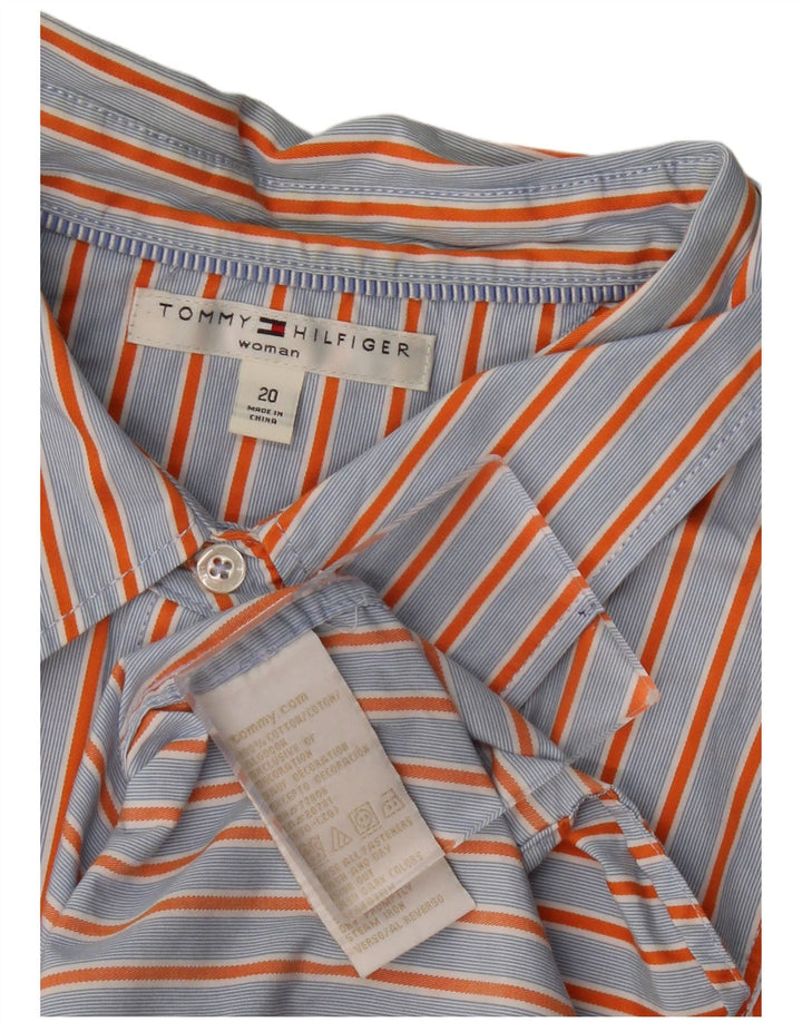 TOMMY HILFIGER Γυναικείο πουκάμισο US 20 3XL Μπλε ριγέ βαμβακερό