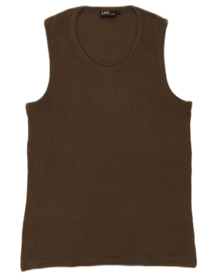 Lee Mens Vest Top XL Khaki