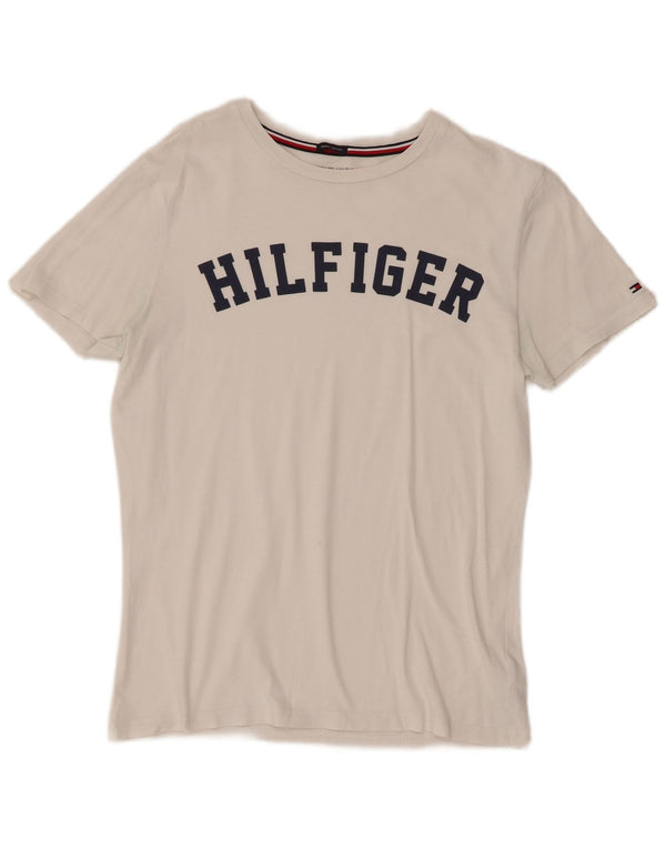 Γυναικείο γραφικό μπλουζάκι Tommy Hilfiger Top UK 10 μικρό λευκό βαμβακερό