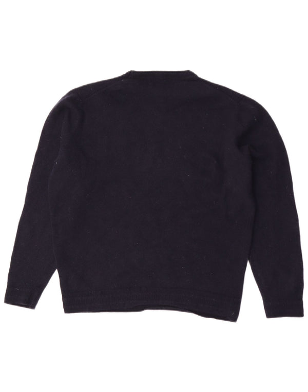 Massimo Dutti Γυναικείο πουλόβερ με λαιμόκοψη UK 18 XL Navy Blue Wool