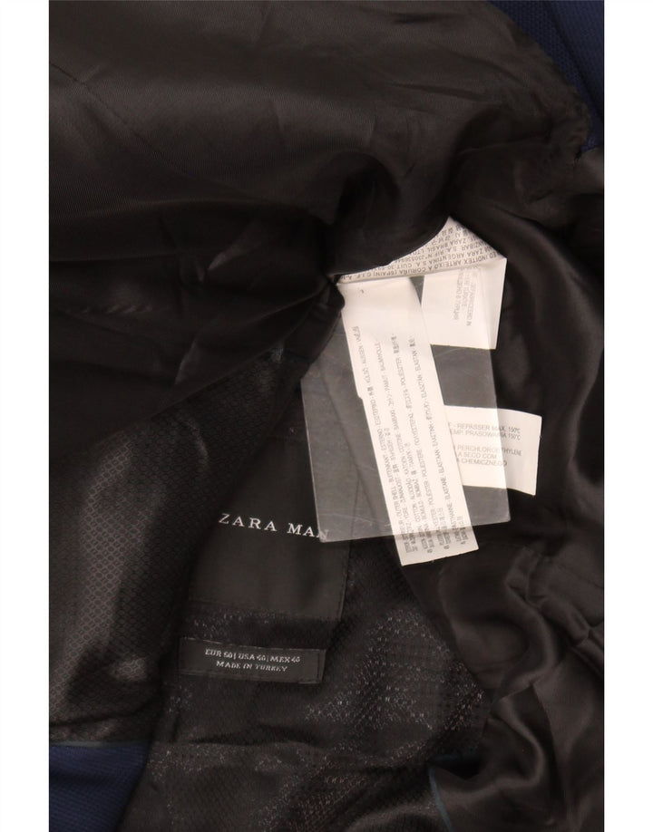 Zara Ανδρικό σακάκι μπλέιζερ με 2 κουμπιά EU 50 Medium Navy Blue Cotton