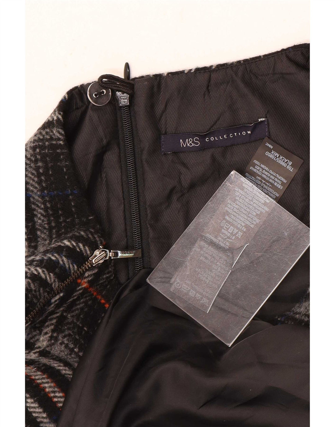 Marks & Spencer Γυναικείο Αμάνικο Φόρεμα Shift UK 12 Μεσαίο μαύρο καρό