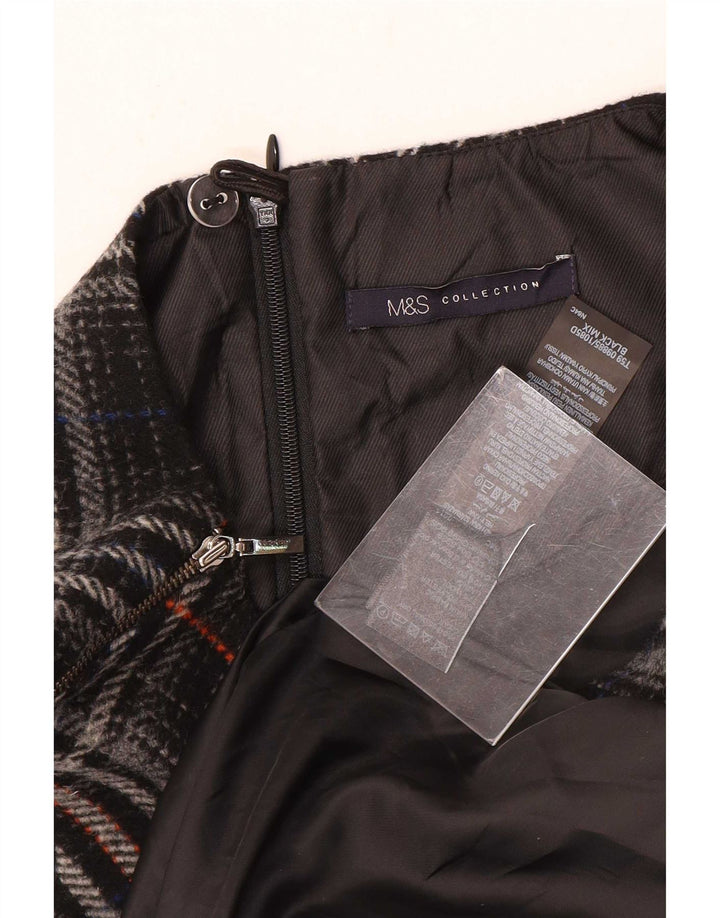 Marks & Spencer Γυναικείο Αμάνικο Φόρεμα Shift UK 12 Μεσαίο μαύρο καρό