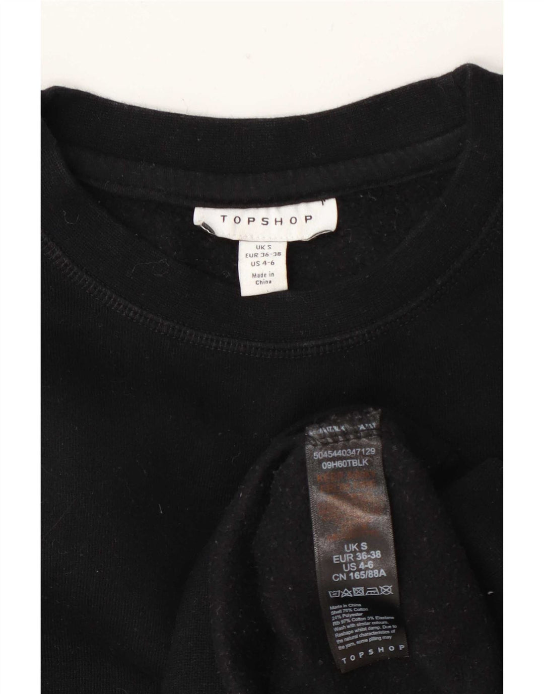Γυναικείο φούτερ Topshop Oversized Jumper UK 10 Small Black Cotton