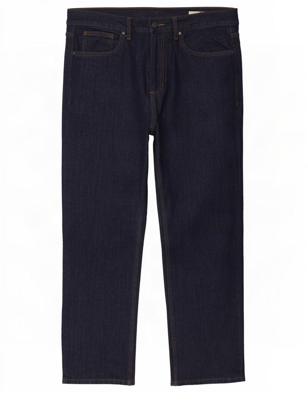 Ανδρικό τζιν κανονικό ίσιο Marks & Spencer W36 L29 Navy Blue Cotton