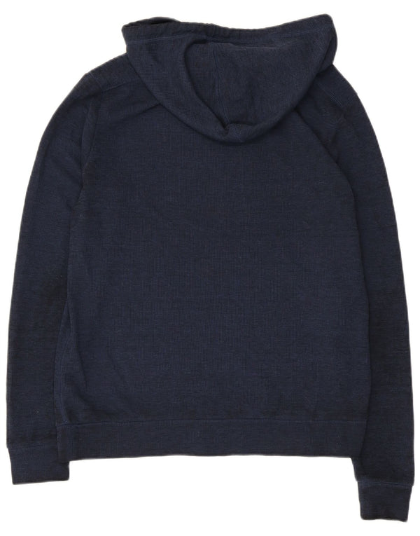 Guess Mens Graphic Hoodie Jumper UK 36 Small Navy Blue Flecked Cotton