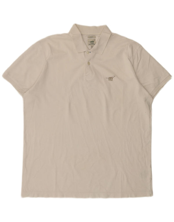 Henry Cottons Ανδρικό πουκάμισο Polo Slim Fit 3XL Λευκό βαμβακερό