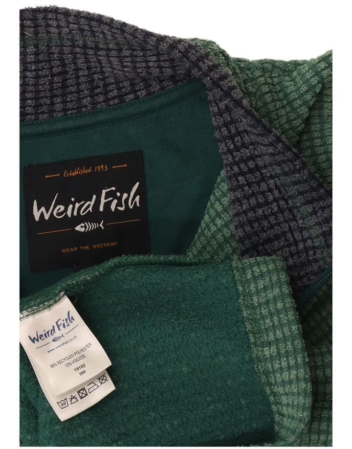 Weird Fish Mens Zip Fleece Jumper XL Green Polyester